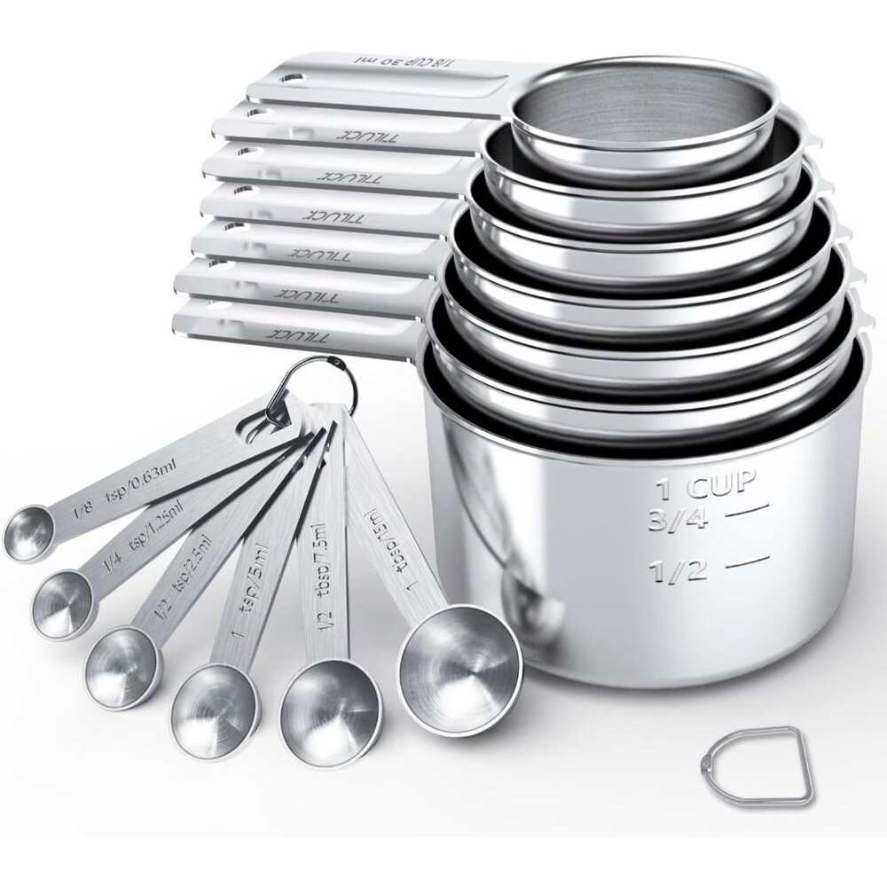 Stainless Steel Measuring Cups & Spoons Set,Coffee Scoop Spoon,Kitchen Gadgets f